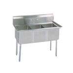 L&J LJ1216-3 12x16-inch Stainless Steel 3-Compartment Sink