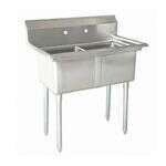 L&J LJ1416-2 14x16-inch Stainless Steel 2-Compartment Sink