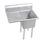 L&J LJ2020-1L 20x20-inch Stainless Steel 1-Compartment Sink with Left Drainboard