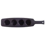 Libbey 96458, 18-inch Four-Hole Matte Black Melamine Beer Flight Sampler Paddle, 6/CS