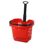 M. Fried Store Fixtures M.Fried Store Fixtures VC20143RDM, Red Rolling Shopping Basket, 43 Liter
