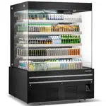 Marchia Display Company Marchia MDS72G, 72-Inch Black Open Air Cooler Grab and Go Refrigerator with Glass Sides, 220V