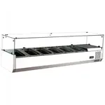 Marchia Display Company Marchia MTR6 60-inch Refrigerated Countertop Salad Bar, Topping Rail