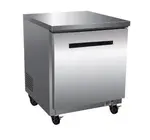 Maxximum MXCR27U, 6.5-Cu.Ft. Single Undercounter Refrigerator/Lowboy