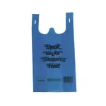 1/6NWTYBL200, 1/6 Blue Reusable Nonwoven Thank You Shopping Bag, 200/CS