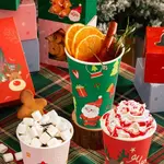 316H, 16 Oz 90 mm Christmas Print Hot Paper Cup, 1000/CS