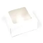663CW, 6x6x3 White Window 1-pc Automatic Cake Box, 200/BD