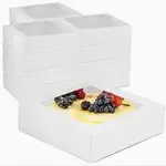 992CW, 9x9x2.5-Inch White Window 1-pc Automatic Cake Box, 100/BD