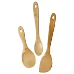 J33-2018, Joyce Chen Burnished Bamboo Wok Utensils, 3-Piece Stir Fry Set