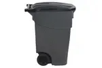 Plex P575-00898, 50 Gal Gray Rollout/Wheeled Trash Can/Container
