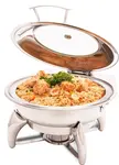 PWI-522, 5-Quart Glass Top Round Chafing Dish with Stand (Discontinued)