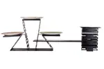 PWT3-B, Multi-Level Buffet Riser for Three Plates, Black Powder Coated Steel
