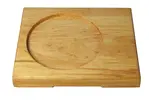 WU7X7-6R, 7" Wood Underliner for 6" Bottom Dia Round Cast Iron/Ceramic Dish (Discontinued)