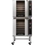 Moffat E32D5-2C, Turbofan Double Deck Full Size Digital Convection Oven with Steam Injection and Stainless Steel Stand with Casters, 220-240V, 13 kW