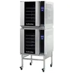 Moffat E32T5-2C, Turbofan Double Deck Full Size Touch Screen Convection Oven with Steam Injection and Stainless Steel Stand, 220-240V, 13 kW