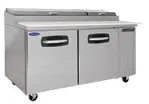 Nor-Lake AdvantEDGE NLPT67-001, 67-inch 2 Door Pizza Prep Tables W/Drawers