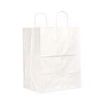 Novolex DURO 10x6.75x12-Inch 60# White Paper Shopping Bag with Handles, 250/CS