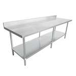 Omcan 23800, 24x96-inch Elite Series Stainless Steel Work Table with Galvanized Undershelf and Backsplash