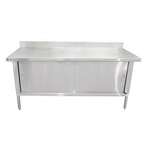 Omcan 24408, 30x72-inch 430 Stainless Steel Knock-Down Work Table with 4-inch Backsplash