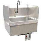 Omcan 37868, 17-inch Stainless Steel Hand Sink with Knee Valve Assembly and Side Splashes