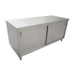 Omcan 44193, 30x60-inch Stainless Steel Work Table with Cabinets and Sliding Doors