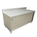 Omcan 45282, 30x60-inch Stainless Steel Work Table with Cabinet and Sliding Doors