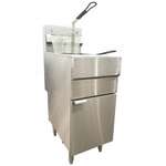 Omcan CE-CN-0025-FN, 15-inch Stainless Steel Natural Gas Floor Fryer, 120,000 BTU