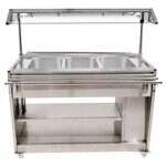 Omcan DW-CN-1210, 30-inch 3 Pans Stainless Steel Sealed Well Electric Steam Table