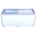 Omcan FR-CN-0560-R, 71-inch Flat Glass Top Ice Cream Display Chest Freezer, 20 Cu.Ft