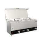 Omcan FW-CN-0253, 24-inch Stainless Steel Triple Sauce Pot Warmer