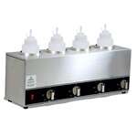 Omcan FW-CN-1604, 23-inch Stainless Steel Quadruple Bottle Sauce Warmer
