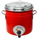 Omcan FW-TW-5000-R, 11 Qt Red Coated Ceramic Retro Soup Warmer