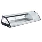 Omcan RS-CN-0043-SC, 45-inch Stainless Steel Curved Glass Sushi Showcase, 1.48 Cu.Ft