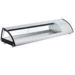 Omcan RS-CN-0103-SC, 69-inch Stainless Steel Curved Glass Sushi Showcase, 2.75 Cu.Ft