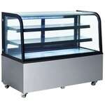 Omcan RS-CN-0470, 60-inch Stainless Steel Curved Glass Refrigerated Display Case, 17.7 Cu.Ft