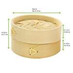 PacknWood 209BBDIM10, 6 Oz 4-Inch Dia Dim Sum Mini Bamboo Steamer, 100/CS