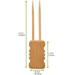 PacknWood 209BBMBOLA10, 3.9-Inch Mbola Double Prong Bamboo Skewer with Block End, 480/CS