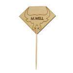 PacknWood 209BBRUMPYMW, 3.62-Inch Diamond Shaped Steak Markers with Bull Head - Medium Well, 1000/CS