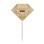 PacknWood 209BBRUMPYR, 3.62-Inch Diamond Shaped Steak Markers with Bull Head - Rare, 1000/CS