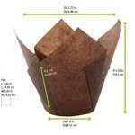 PacknWood 209CPST3CH, 2.75-Inch Dia 3 Oz "Tulip" Dark Brown Baking Cup, 1000/CS