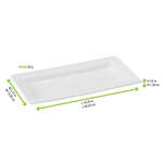 PacknWood 210APU1328, 10.25x5.15.0.55-Inch Sugarcane White Rectangular Plate, 500/CS