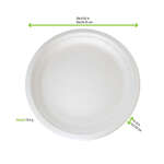 PacknWood 210APU221, 8.75-Inch Dia Round White Sugarcane Plate, 500/CS