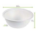 PacknWood 210APUB2400, 80 Oz 8.75-Inch Dia White Sugarcane Salad Bowl, 100/CS