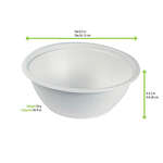 PacknWood 210APUB50, 50 Oz 9.5-Inch Dia White Sugarcane Salad Bowl, 250/CS