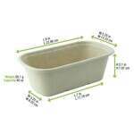 PacknWood 210APUREC1200BR, 40 Oz 9x5.25x3.1-Inch Brown Sugarcane Container, 250/CS