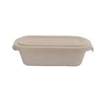 PacknWood 210APURL1001BR, 10.6-inch Rectangular Brown Sugarcane Lid, 250/CS