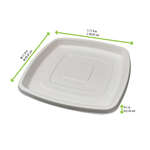 PacknWood 210APUS318, 11.8x11.8x1-Inch Square White Sugarcane Platter, 24/CS