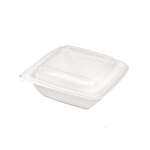 PacknWood 210APUSCB750, 25 Oz 7.3x7.3x1.8-Inch Square White Sugarcane Salad Bowl, 300/CS (Discontinued)