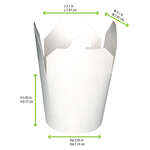 PacknWood 210ASIE16BL, 16 Oz 3.1x3.1x3.85-Inch White Pasta Box, 500/CS