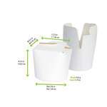 PacknWood 210ASIE8BL, 8 Oz 2.95x2.9x2.5-Inch Mini White Pasta Box, 500/CS